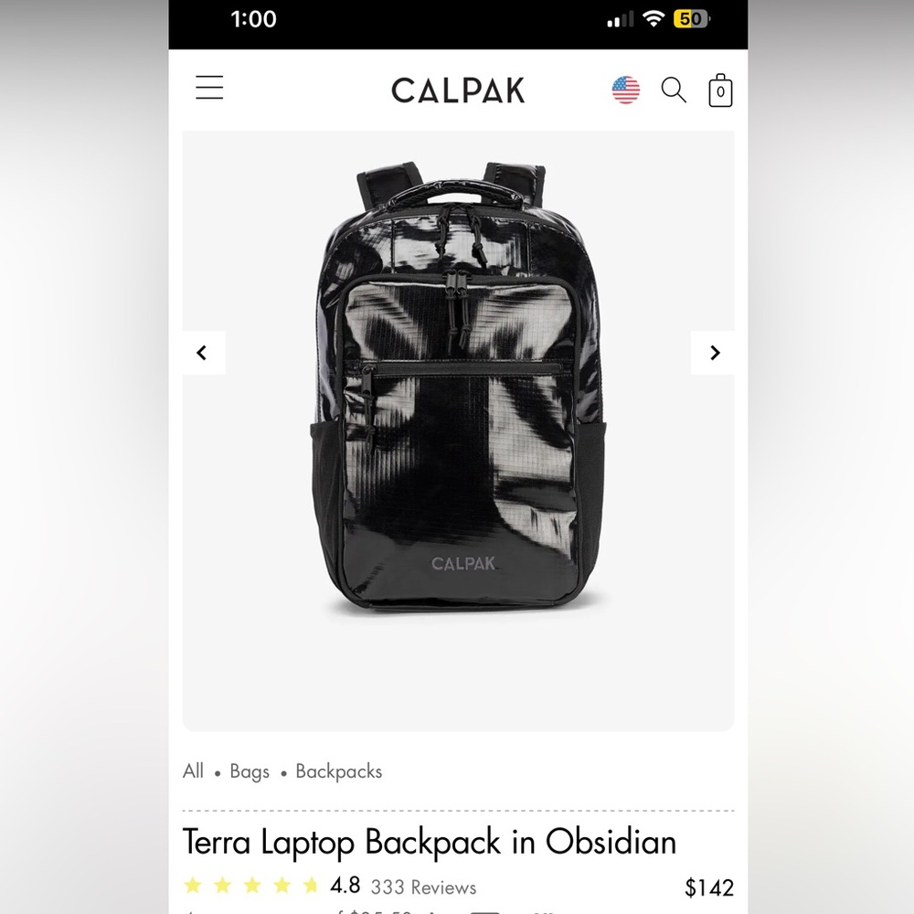 Calpak Obsidian Terra Laptop Backpack